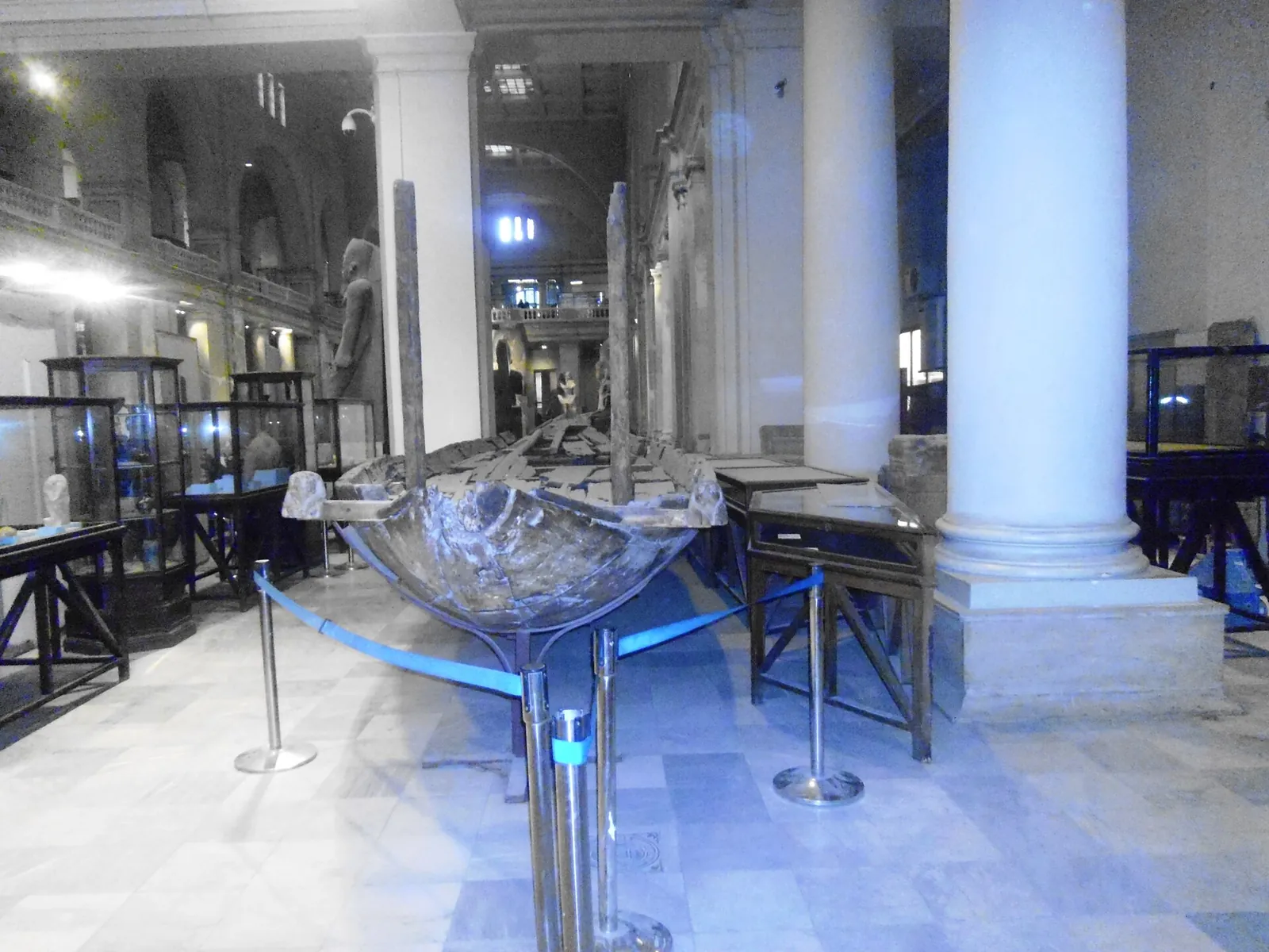 Long galleries inside the Egyptian Museum in Cairo